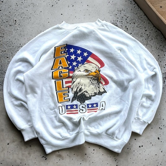 American Vintage Other - USA MADE 90s AMERICAN EAGLE USA GRAPHIC NATURE BIKER THE MOUNTAIN PULLOVER XL